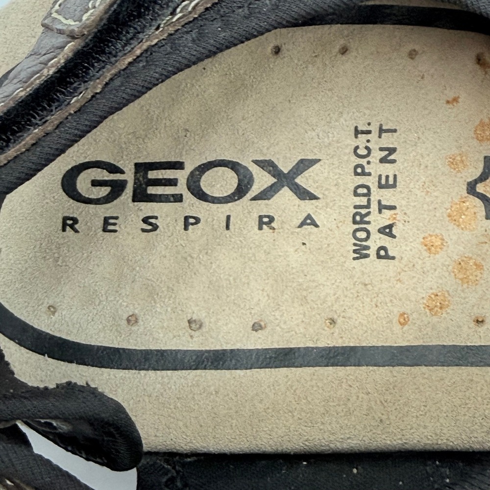 Geox Respira Mens Brown Leather Fisherman‎ Sandals US 8 EUR 41 Bungee Strap - Picture 6 of 8
